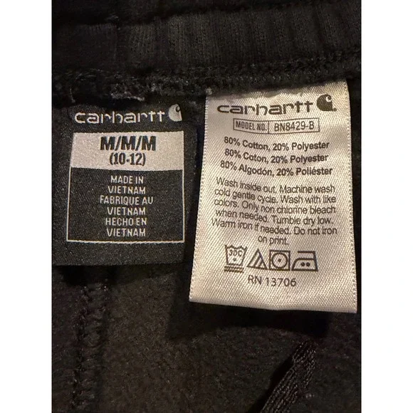 Carhartt Sweatpants Joggers Youth Size M/M (10-12) Black Logo Graphic - Picture 3 of 9